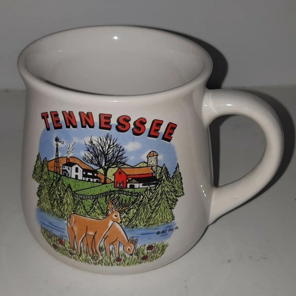 Vtg Tennessee Coffee Mug 3.5 inches tall  White whit farm design - Picture 5 of 5